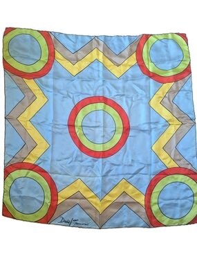 VTG Silk Scarf by Dunn/Townsend Italian Geometric Design